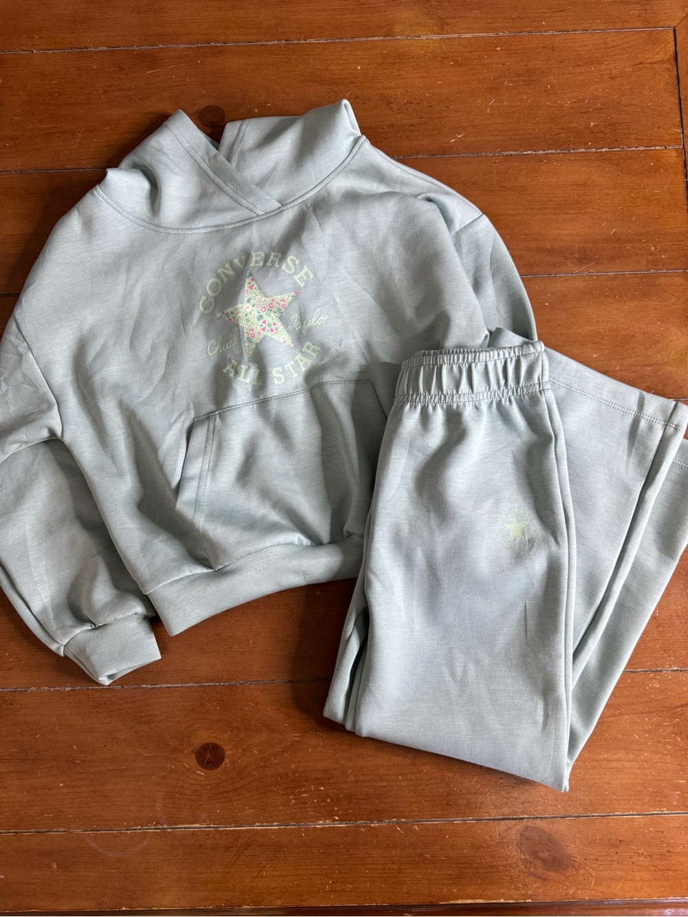 Converse Girls Sage Green Hoodie & Joggers Set - Mint Size 5/6